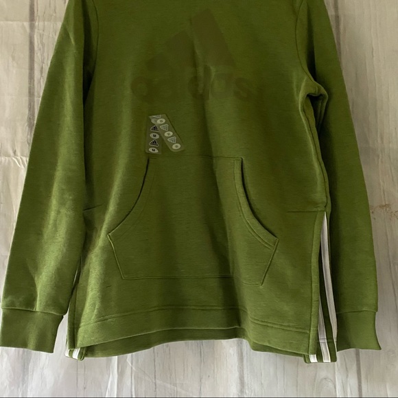 adidas Pullover Hoodie Olive Green Sweatshirt Sz M - Picture 3 of 8